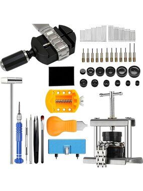 81-Piece Professional Watch Repair Tool Kit, Link Remover & Case Opener Set